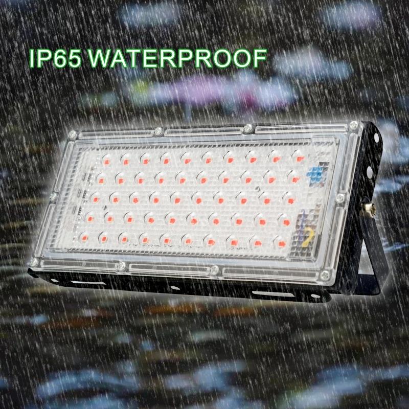 50W LED RGB Flood Light Lamp AC 220V Outdoor Floodlight IP65 Waterproof Reflector Led Spotlight  Red Green Blue Garden Lighting