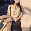 Women's Round Neck Fashion Short Knitted Wool Cardigan Sweater - Perfect with Skirts or As a Shawl-Style Outerwear