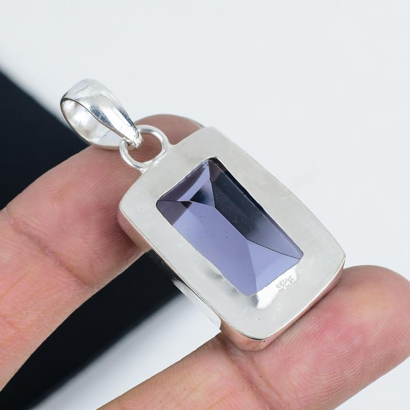 Dainty Amethyst Gemstone Pendant 925 Sterling Silver- Handmade Design, Everyday Wear Jewelry, Unique Amethyst Pendant Gift For WIfe