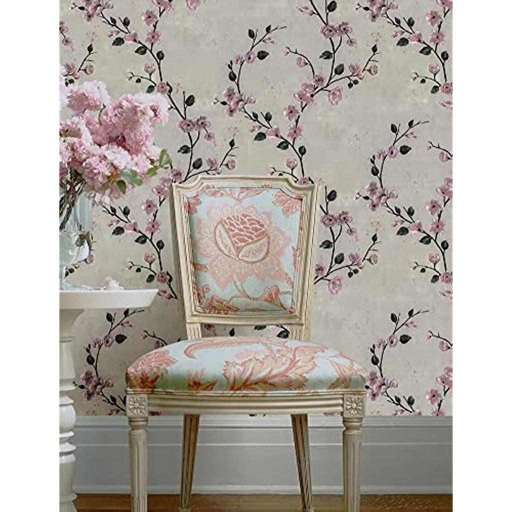 Blumen Schäl- und Klebe-Wandverkleidung Rosa Pflaumenblüte Abnehmbares Selbstklebendes Kontaktpapier Schubladenregal-Auskleidung Vinylfolie Zur Dekoration