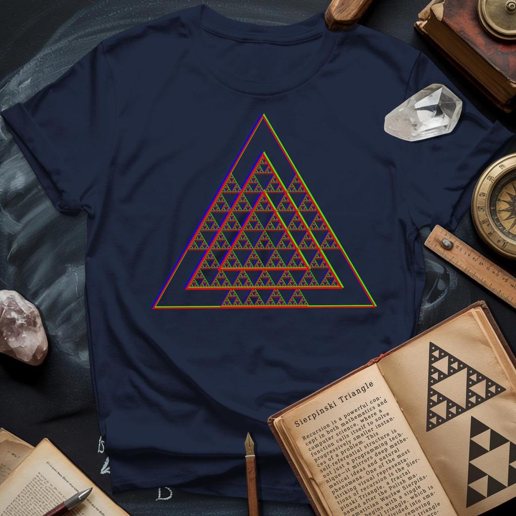 Sierpinski Glitch Triangle T-Shirt | Fractal RGB, Trippy Art