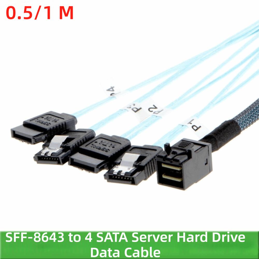 0.5m Length SFF-8643 To SATA Adapter 1.0m Length Motherboard Controller Cable HD Mini SAS Cable