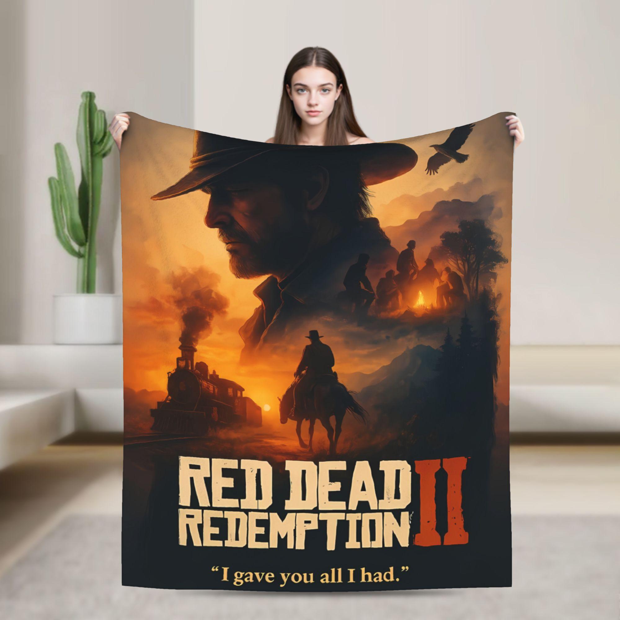 

Red Dead Redemption 2 Warm Soft Blanket Students Plush Bedding Throws Pattern Couch Chair Flannel Bedspread Sofa Bed Cover 30x40in