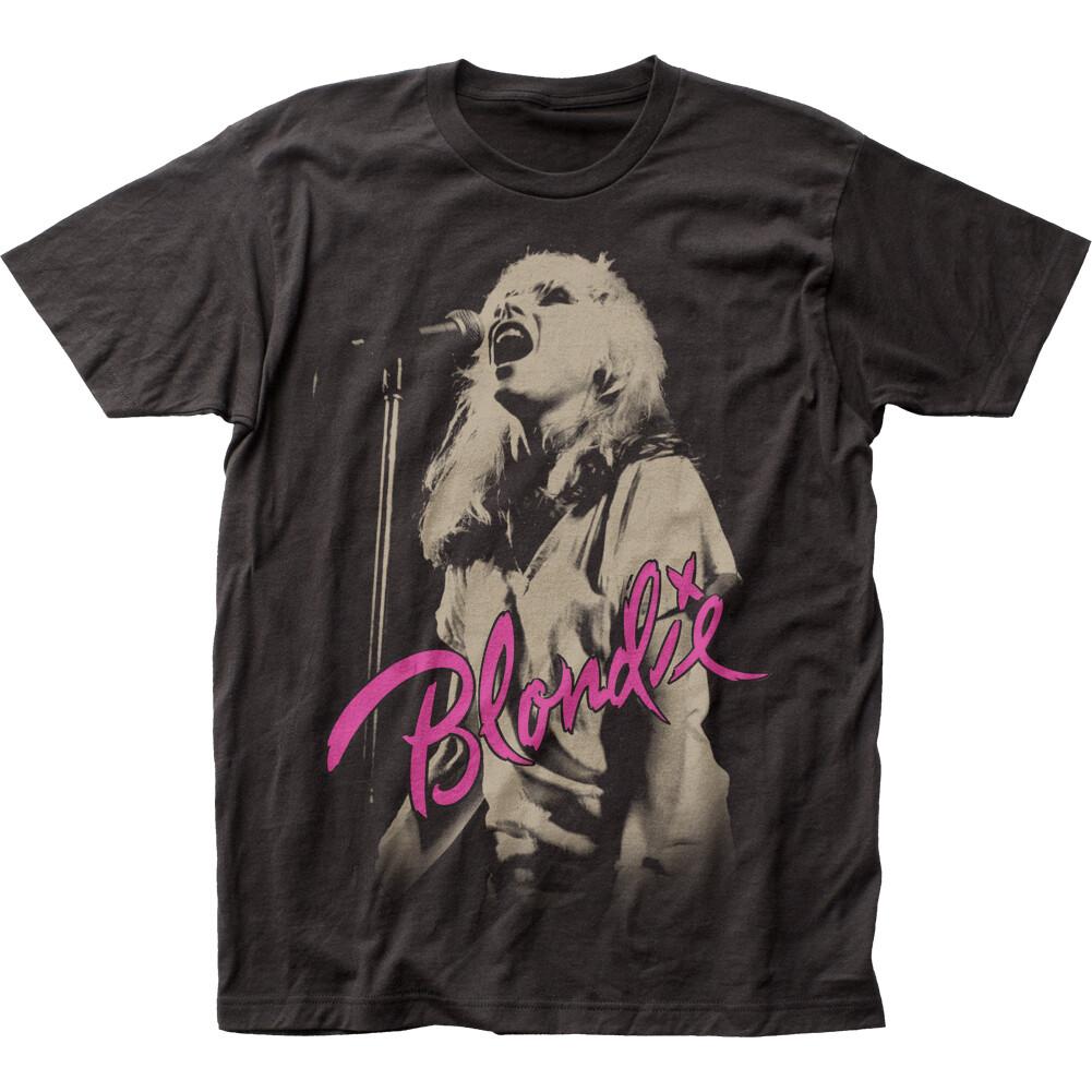 Blondie Mic T Shirt Mens Licensed Rock N Roll Music Band Tee Retro New Black XXXXL