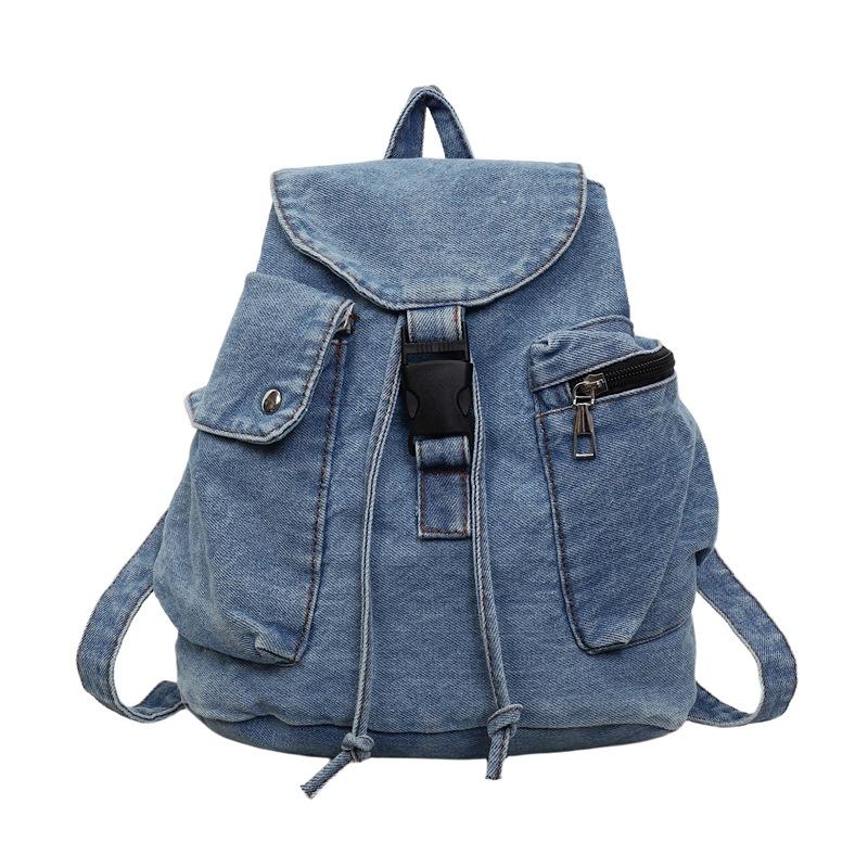 Denim Backpack Large Capacity Student Class Schoolbag