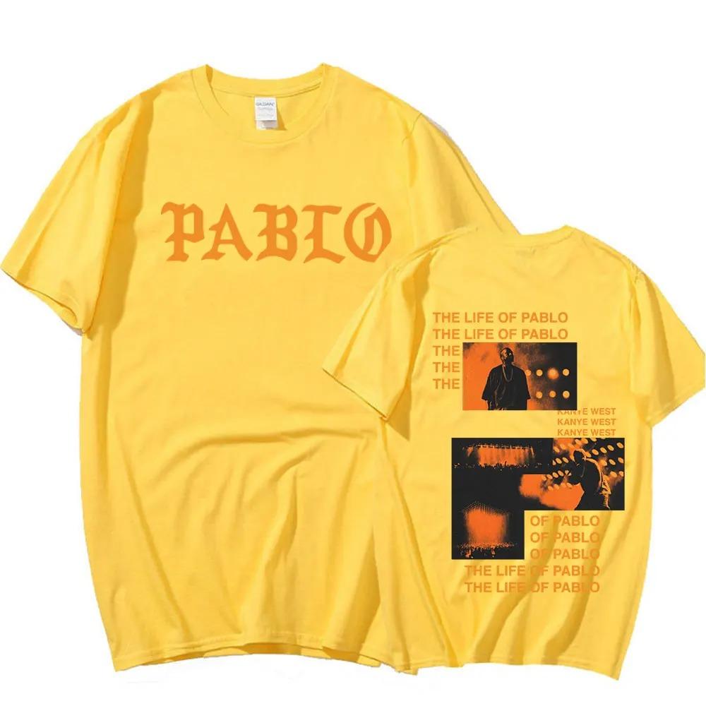

2024 Kanye West Graphics Print T-Shirt THE LIFE OF PABLO T-Shirt Літня унісекс жіноча мода в стилі хіп-хоп, великі футболки з короткими рукавами унісекс L