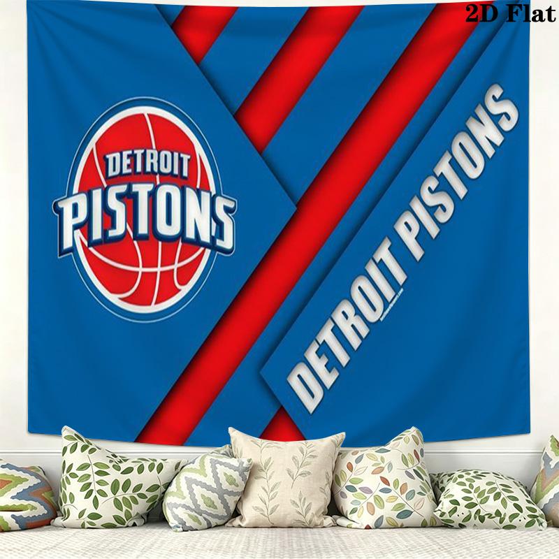 Detroit Pistons Wall Tapestry Aesthetic Wall Hanging Printed Fabric Blanket Decorative Tapestries for Bedroom Living Room Home Decor