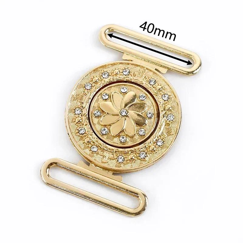 Meetee 1/2/4/5Pcs 30-60mm Metal Waist Belt Buckle Ribbon Band Adjust Clasp Coat Down Jacket Belts Decor Hook Buckles Accessories