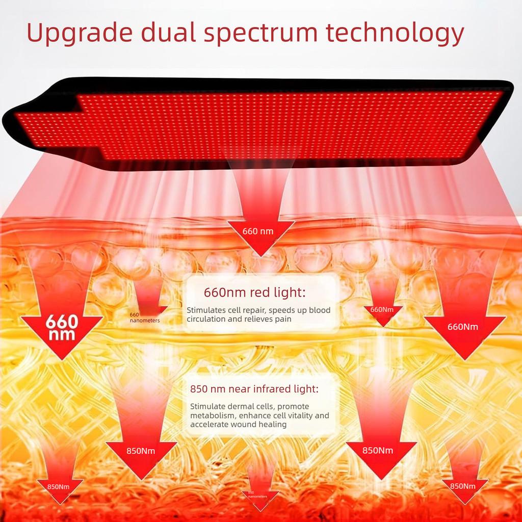 1444 LED Red Light Dual Wavelength Therapy Blanket Full Body Care Hot Compress Infrared Heating Pad