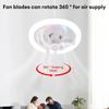 360 ° Rotating Ceiling Fan Light  E27 Intelligent Fan with Remote Control Led Fan Light for Living Room Bedroom Top Light