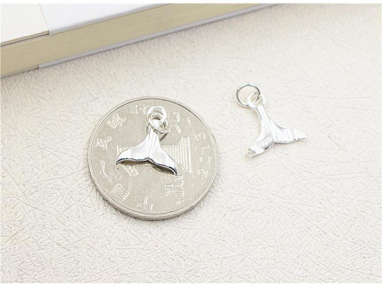 Jiudai S925 Sterling Silver Mermaid Tail Charm Necklace & Bracelet Beads