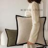 45×45 French Medieval Style Pillowcase Black Border Retro Green Cushion Cover American Style Living Room Sofa Decor Pillow Cover