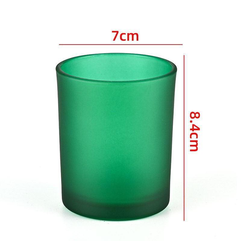 Colored Frosted Glass Candle Jar with Optional Lid - Creative Wide Mouth Design