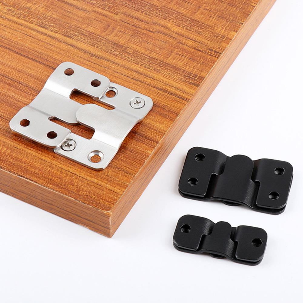 1 Pair Size L Interlocking Photo Frame Hanging Buckle Stainless Steel Furniture Connector Hanger