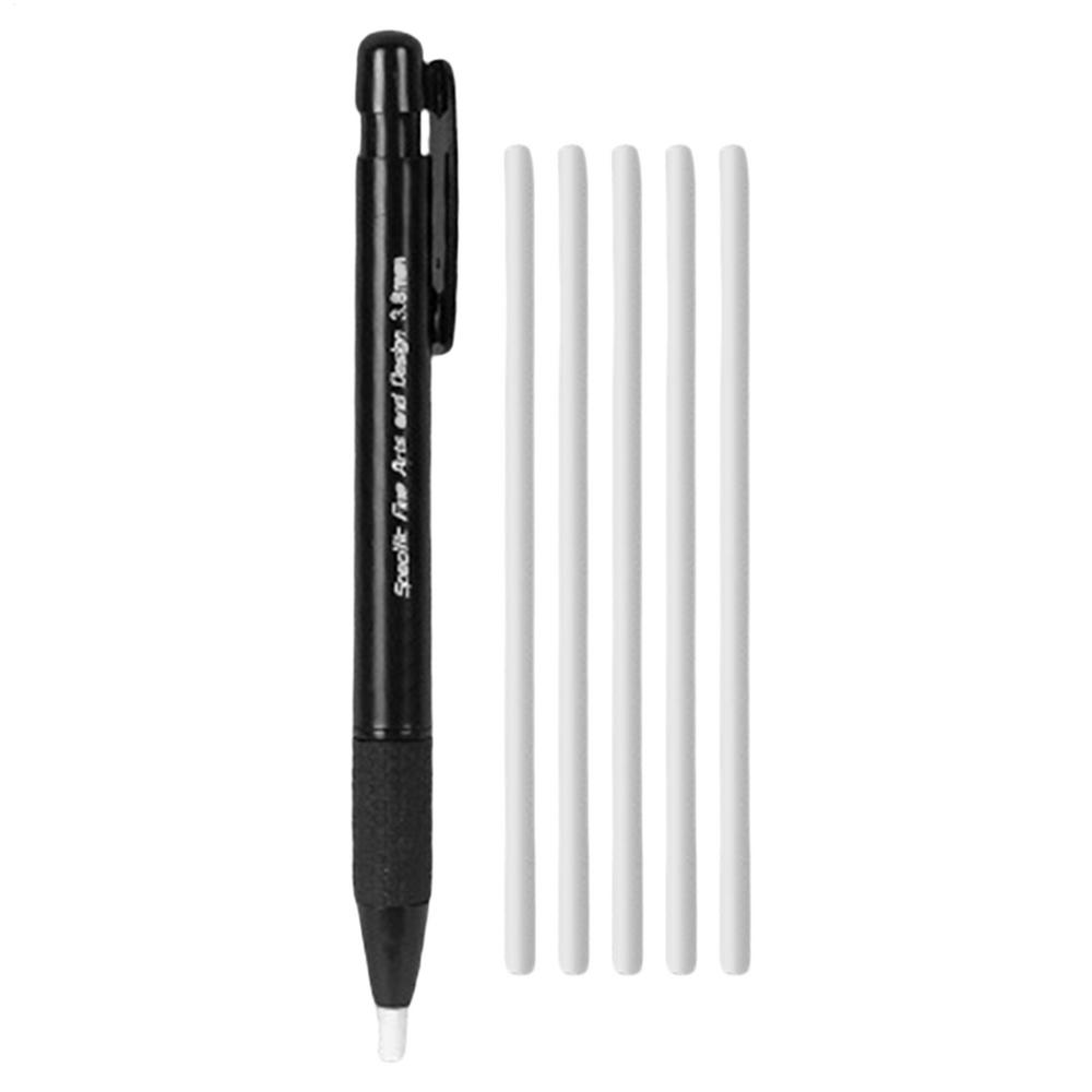 Retractable Eraser Mechanical Erasing Pencil Retractable Eraser Pen 3.8mm Thin Tip With 5 Refills For Artists Drafting Drawing