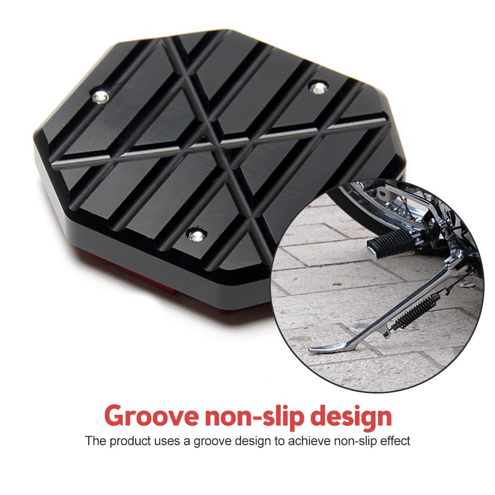 Motorcycle Bike Kickstand Extender Foot Side Stand Extension Foot Pad Support Enlarger Scooter Moped Foot Pad Aluminum Alloy