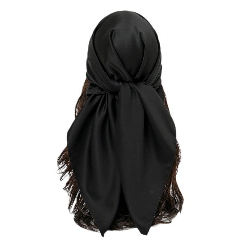 Scarf simulation silk cm satin solid color satin square scarf scarf ethnic headscarf women