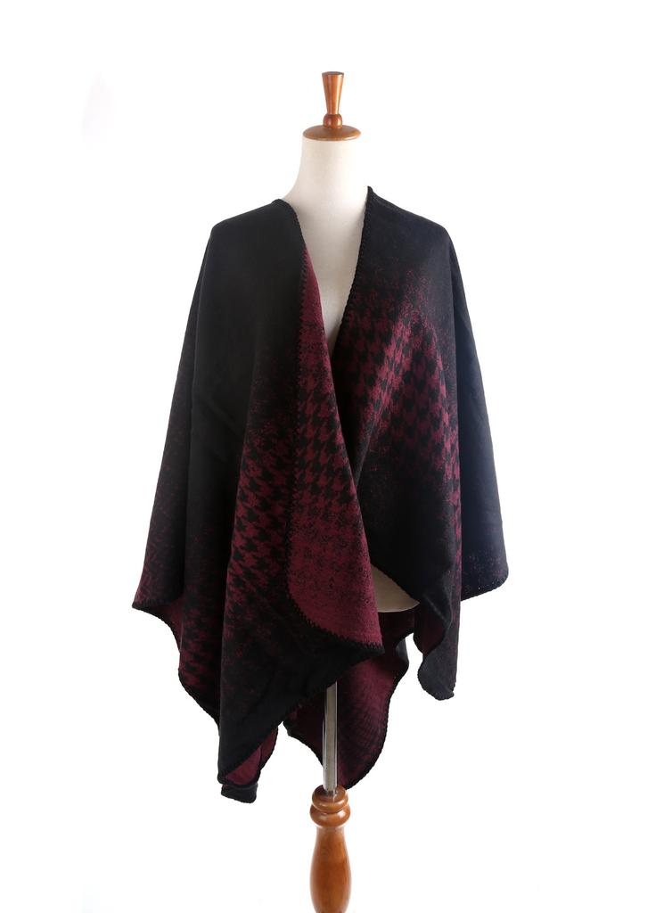 Women S Houndstooth Gradient Scarf Shawl Warm Winter Wrap