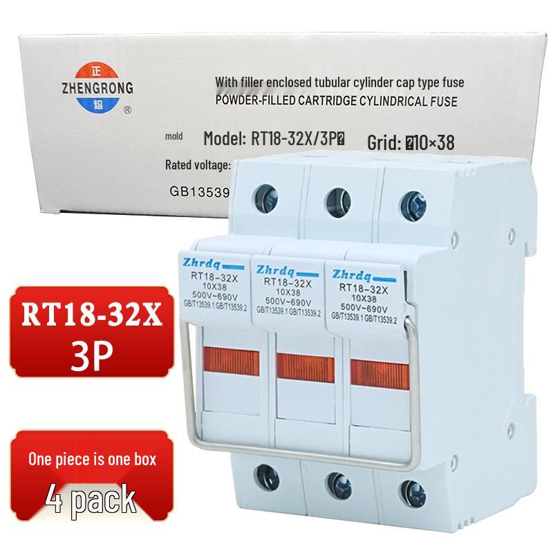 Zheng Rong 380V 100KA Ceramic Fuse Tube, 32A/10A/8641A, R015/RT14/RT18, 10x38mm.