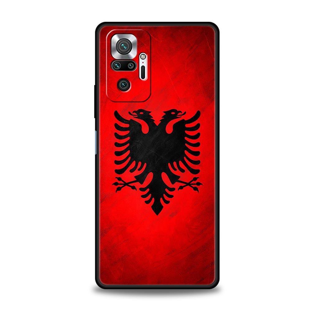 Albania Albanians Flag Phone Case For Xiaomi Redmi Note 14 13 5G 10 11 12 Pro Plus 4G 14C 13C 12C 10C Black Cover