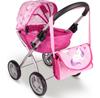 MalPlay Doll Pram Deep Bassinet Foldable Bag Adjustable Canopy Large Wheels