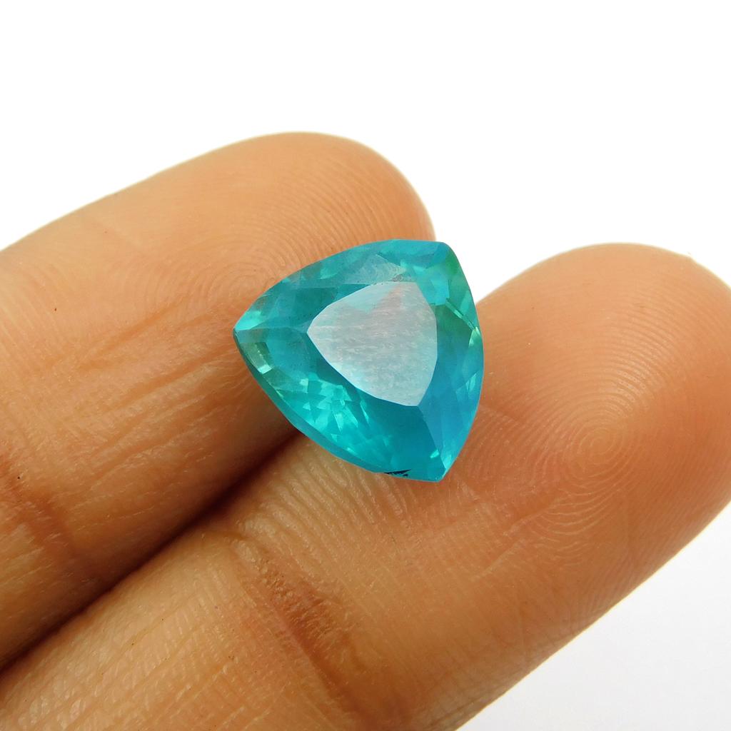 Trillion Shape Bluish Green 5.75 Ct Natural Sapphire Loose Gemstone CERTIFIED P-939-S