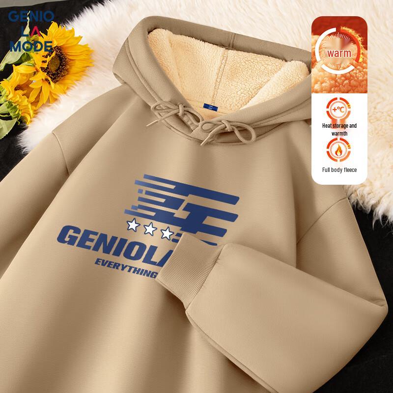 

GENIOLAMODE Men s Winter Fleece Lined Hooded Sweatshirt 3XL