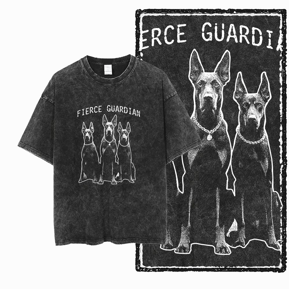 

DCC DOBERMAN DOG Printed Acid Washed Cotton Exclusive Graphic Unisex T Shirt Cool Vintage Streetwear Men Tshirts Tee for men S