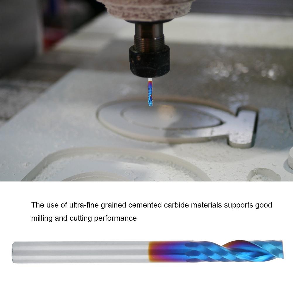 10 buc Freză 3.175mm Acoperire Nano Albastră Coadă Un Singur Tăiș Spirală Unelte Gravură Carbură