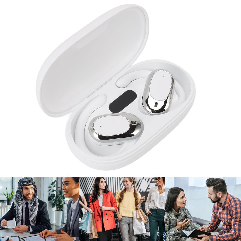 Language Translator Earbuds 144 Languages Real Time   Wireless Noise Cancelling Over Ear Earbuds Translation Device for Travel