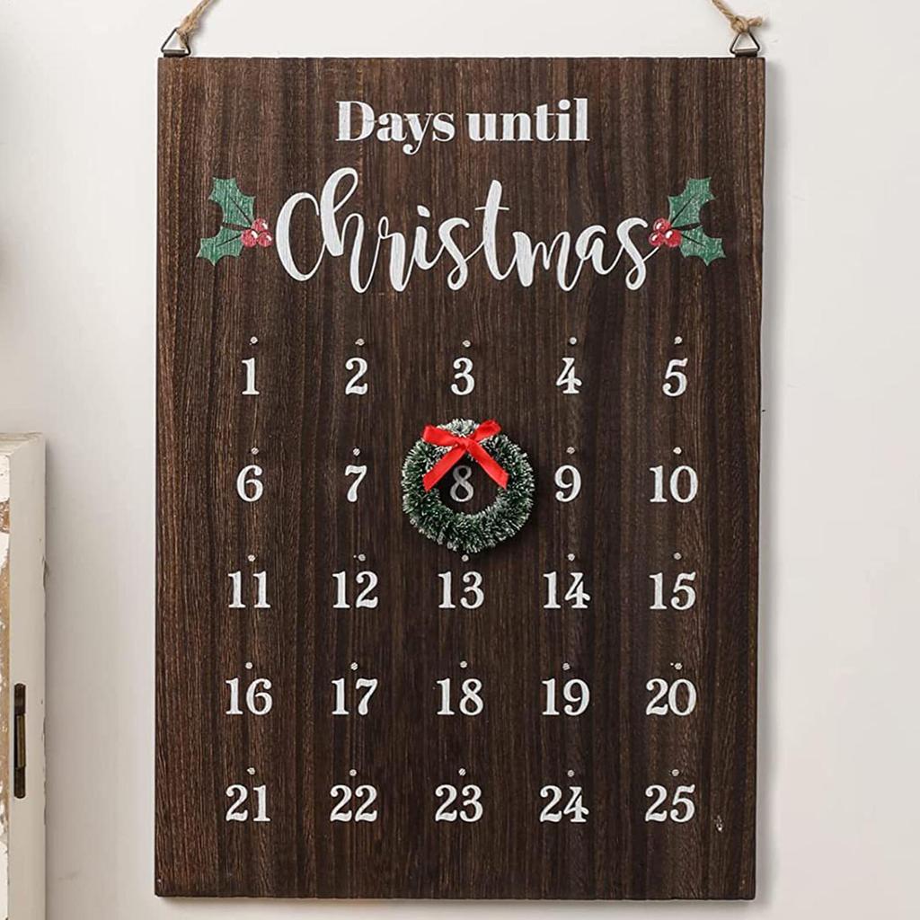 Wooden Christmas Countdown Calendar Seasonal Decor 25 Days Advent Christmas Calendar Sign For Friends Neighbors Classroom Living