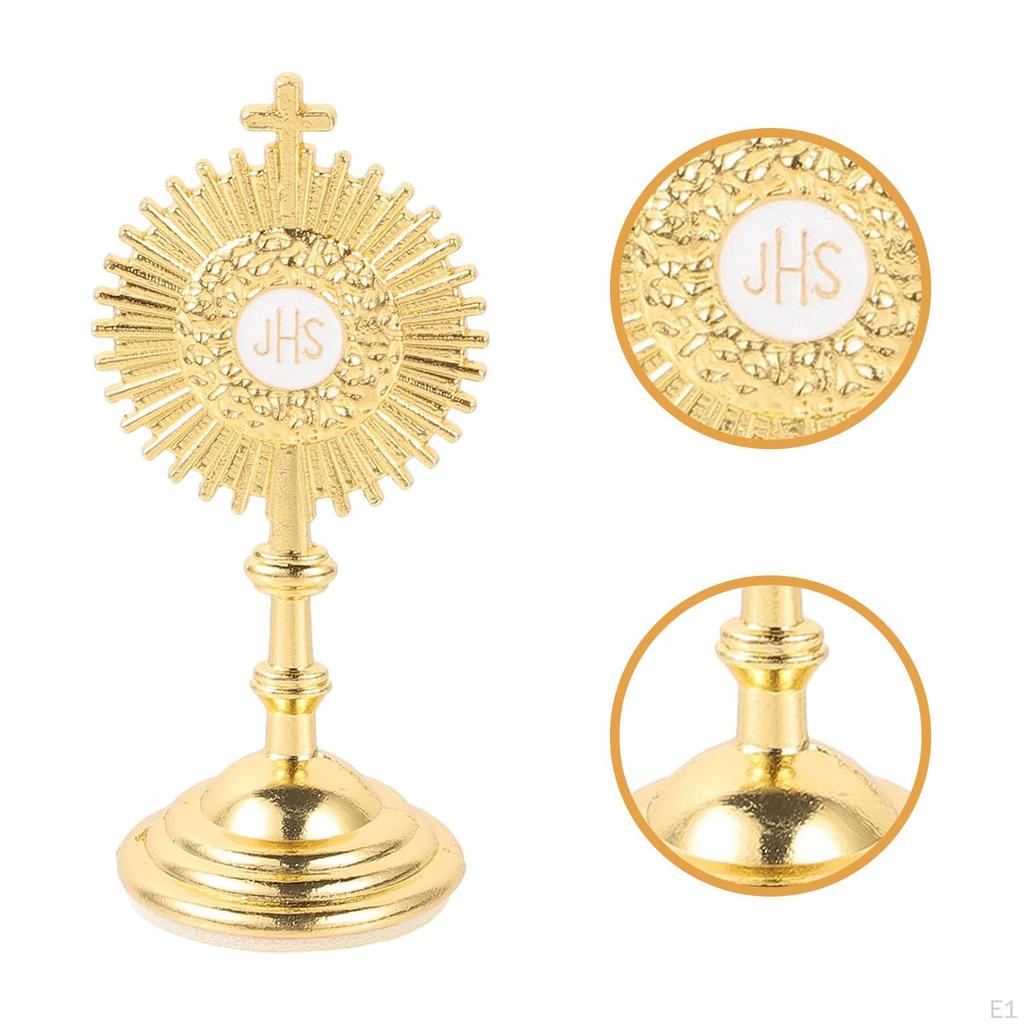 Standing Crucifix Car Ornament Catholic Figurine with Base Table Cross for Chapel Christian