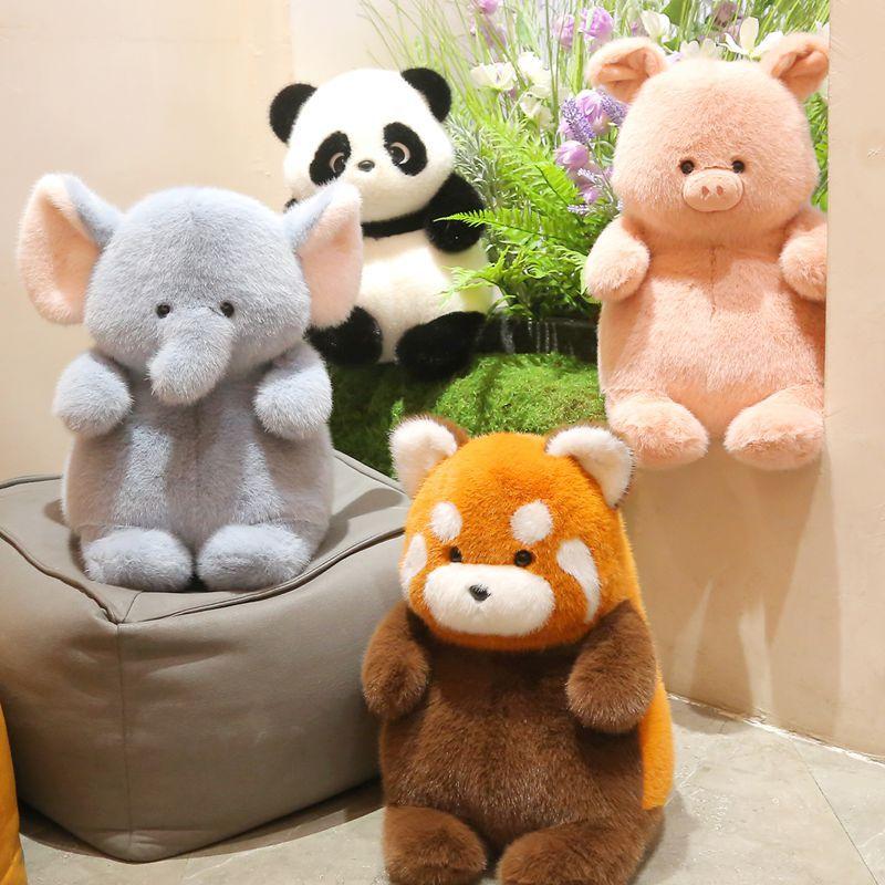 Lazy Series Waldtierpuppe Elefant Waschbär Pinguin Kindergeburtstag Plüschtier Kuschelpuppe