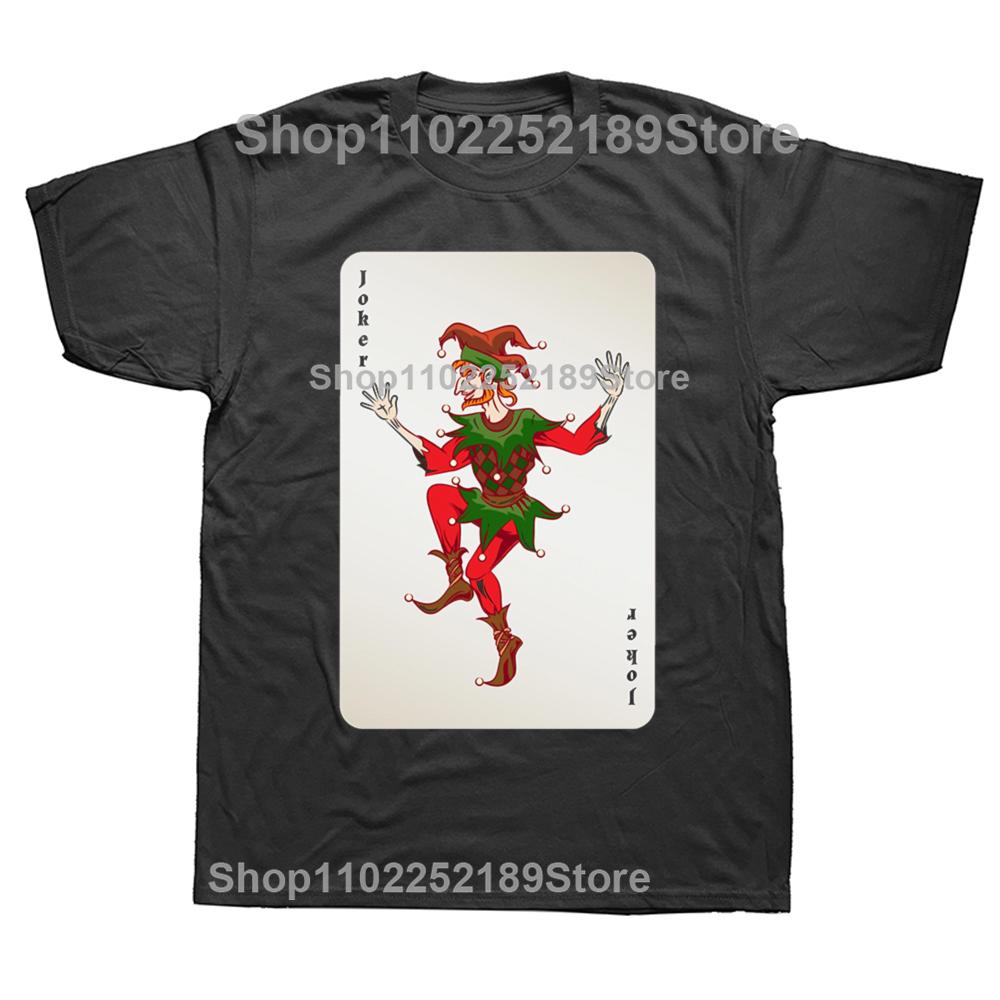 Lustige Joker Narr Poker Spielkarte Grafik T-Shirts Herren Damenmode Lässiges T-Shirt 100% Baumwolle Lockeres Übergroßes T-Shirt