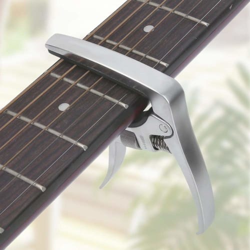 Silver Guitar Capo with Adjustable Screw, Durable and Rust-Resistant Metal Capo for Acoustic, Classical, and Electric Guitars, Universal Guitar Capo