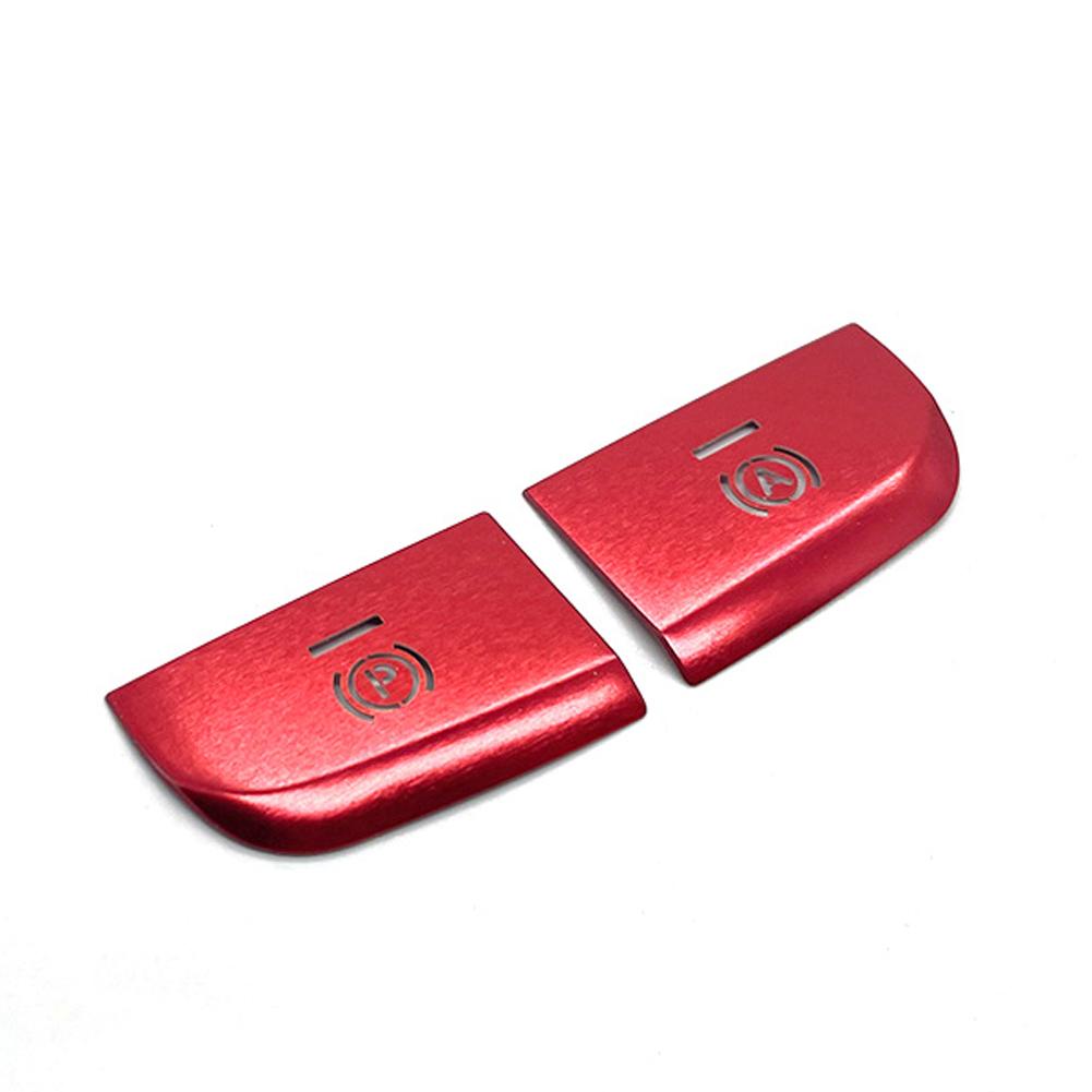 2Pcs Car Electronic Handbrake Hand Brake Button Sticker Cover Trim Accessories