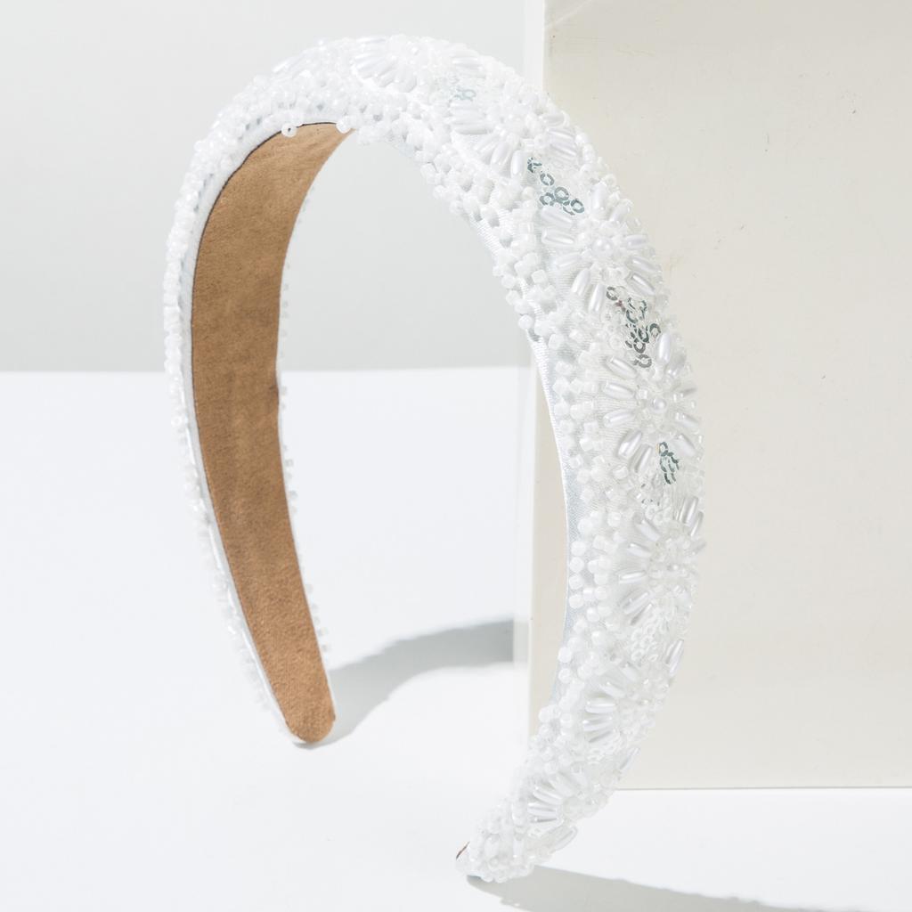 New Minimalist Hairband Hand-sewn Sequins Elegant High-crown Headband Versatile for Women