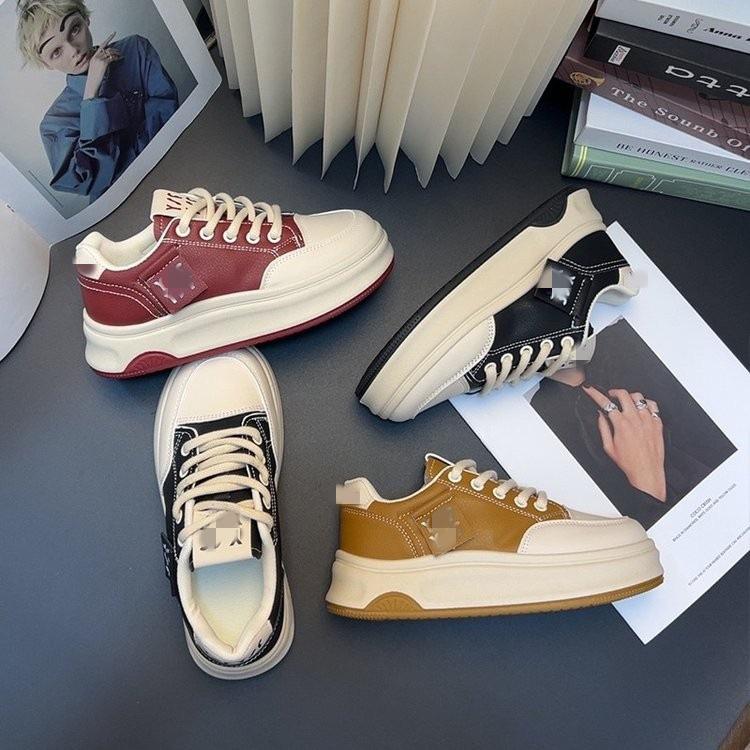Thick-soled spring new heightening casual soft-soled bread shoes sports board shoes