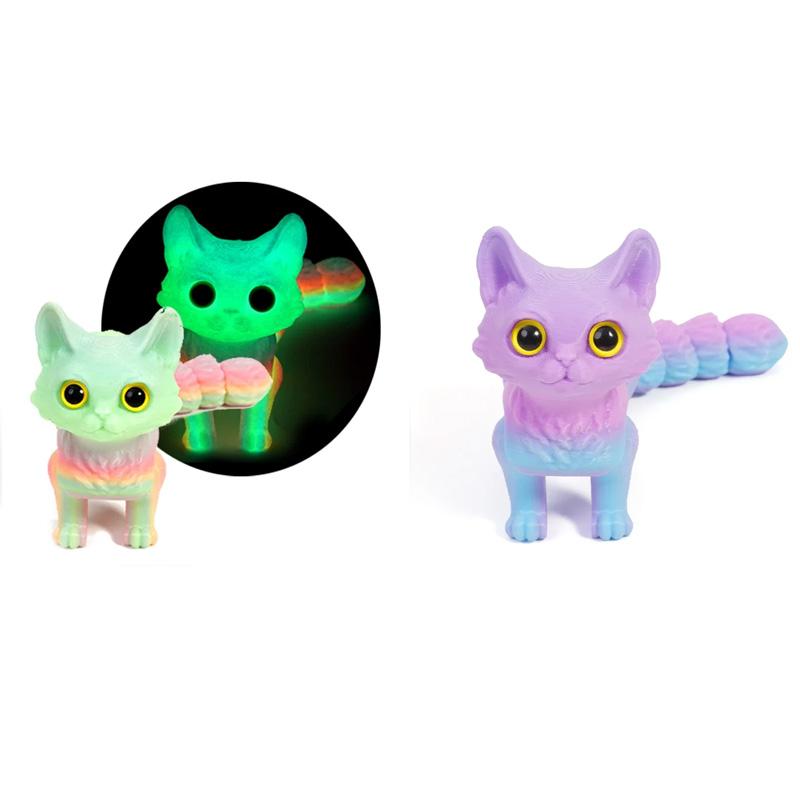 12/16cm Figurka Artikulowanych Uroczych Kotów Drukowana 3D Miniaturowa Dekoracja Salonu Samochodu Biurka Domu Akcesoria Prezenty dla Dzieci