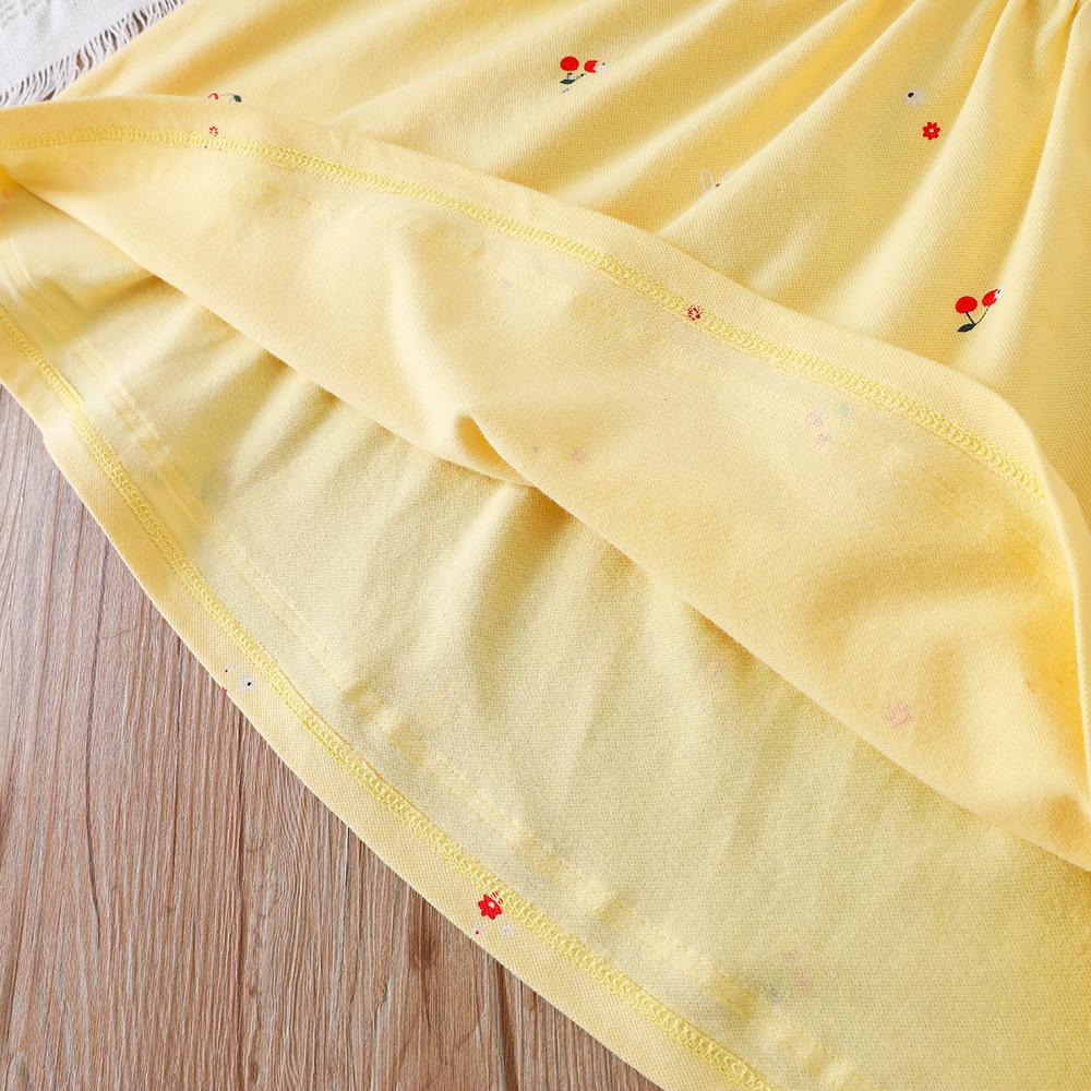 Vestido de verano para niñas de 2 a 6 años, de algodón, con cuello vuelto y manga corta.