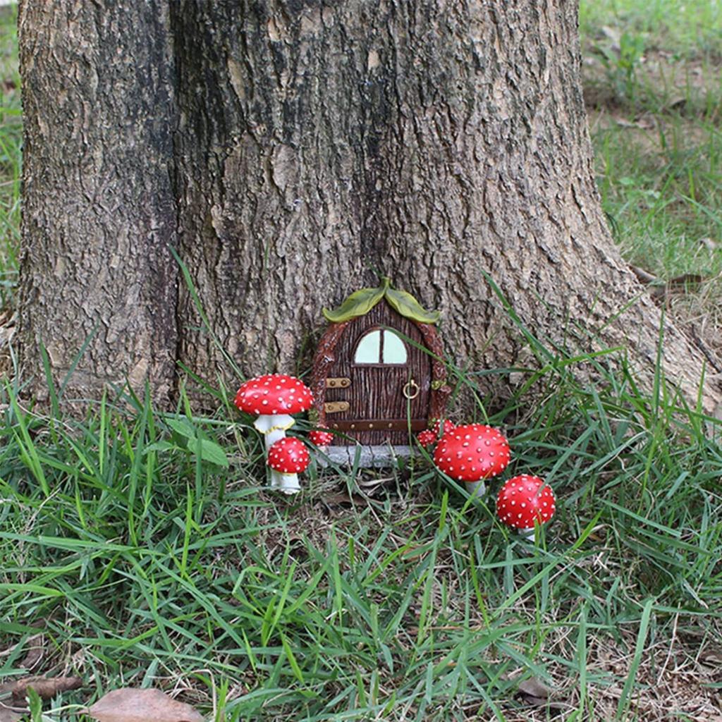 Nurnesy Porta E Finestre In Miniatura Per Alberi – Decorazione Da Giardino In Resina Con Luci, Fai-da-Tee