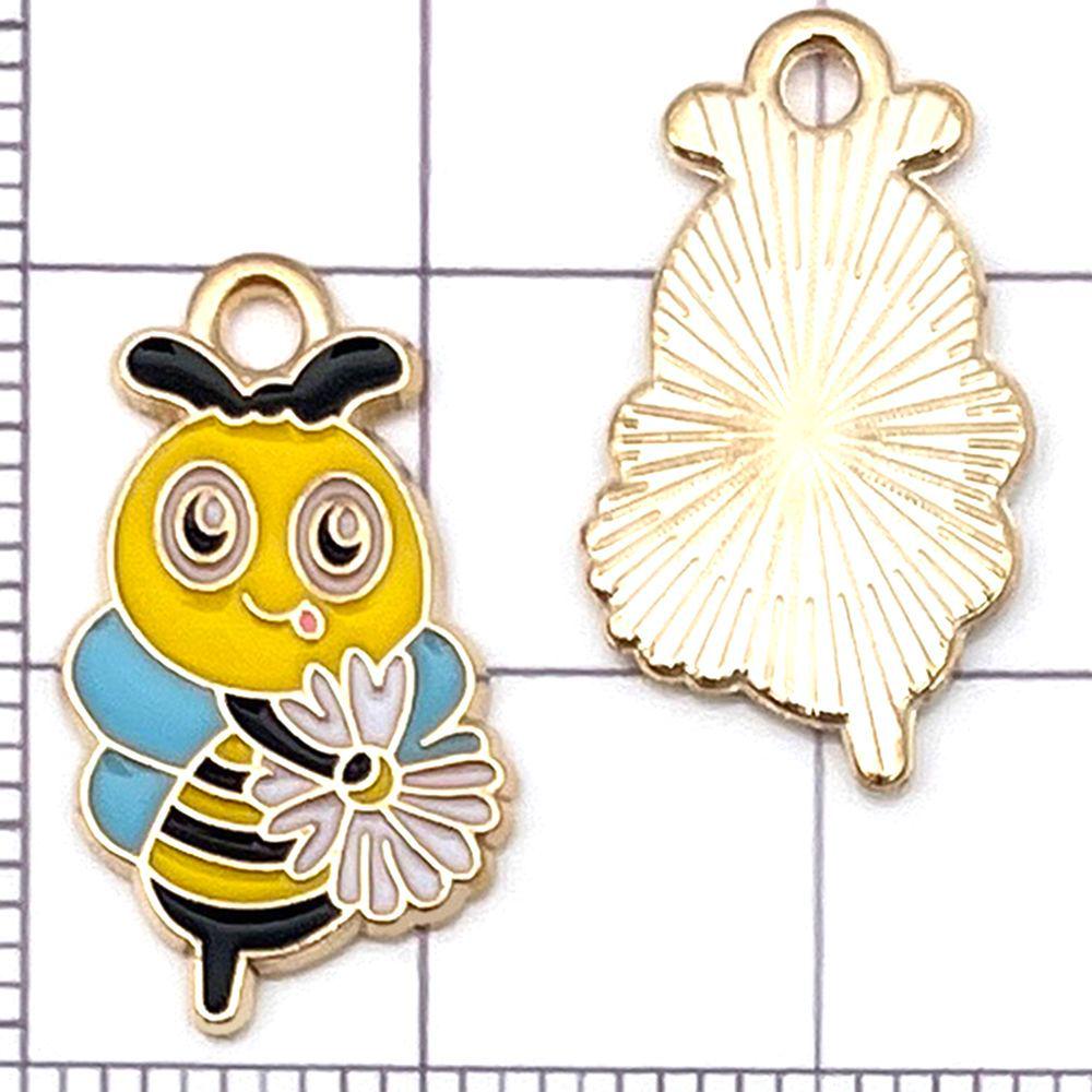 Set of 20 Yellow Enamel Bee and Beehive Pendants for DIY Bracelets and Necklaces
