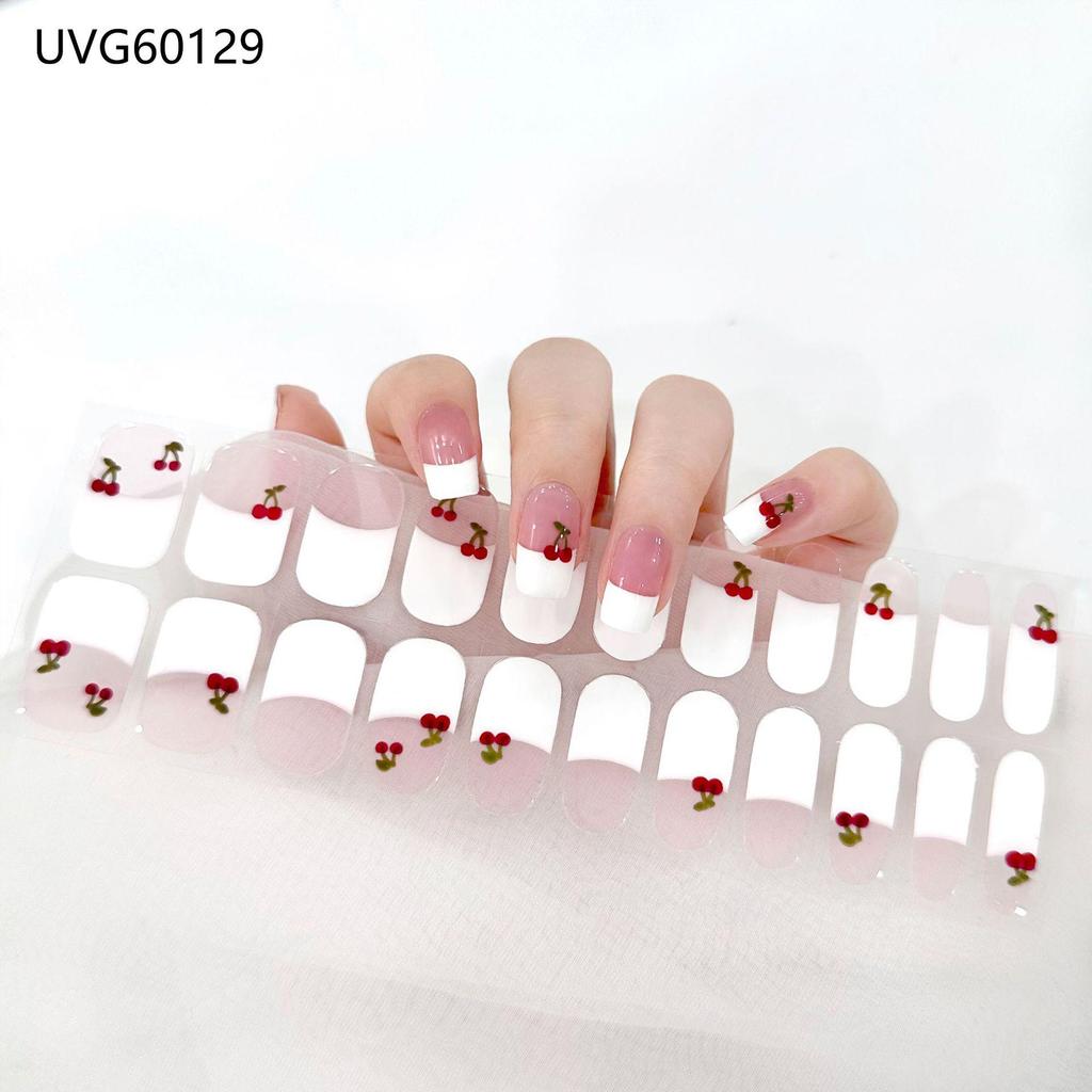 Transparent Nude UV Gel Nail Art Stickers: Semi-Cured, Semi-Baked Manicure Sheets