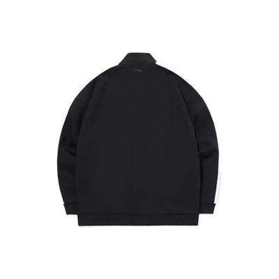 Voľný strih Stojačik Spadnuté ramená Bunda Unisex Bunda Čierna AWDQC24-15