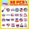 50 American Stars and Stripes Independence Day Stickers American Flag General Election Personalized Graffiti Stickers