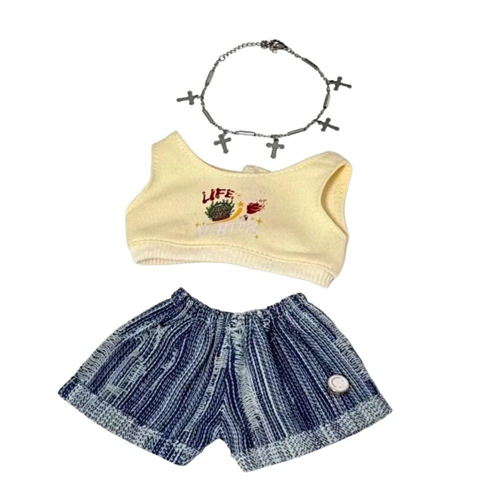 20cm Doll Clothes Replacement Outfit Changing Dress Game Miniature Vest Pants Set Cosplay Photo Props Doll Couples Dress Suit