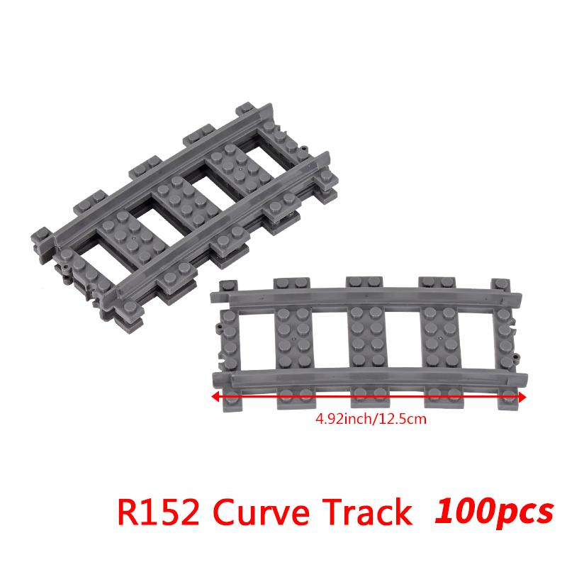MOC City Bausteine Zug Flexible Konstruktionsteile Eisenbahn Kurvengleis Bausteine Modellzubehör Kompatibel mit 53401