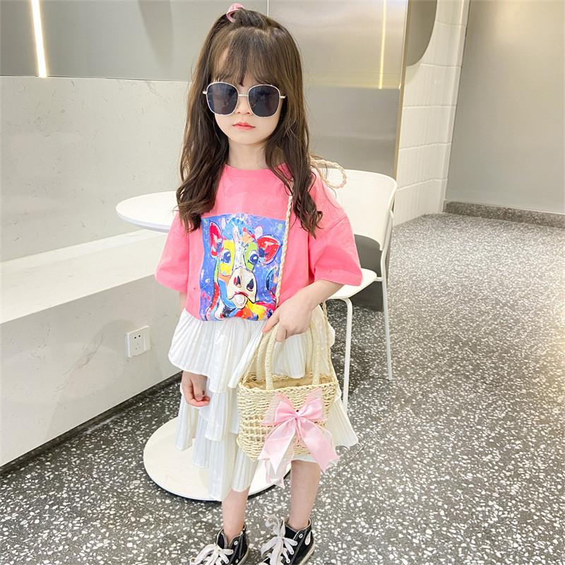 Stylish Children's Straw Bag With Cute Bow Trendy Shoulder Crossbody Design For Kids