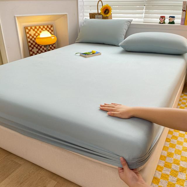 Mattress Covers with Elastic Band Solid Color 1pc Fitted Sheet Soft Comfort Mattress Protector (Without Pillowcase)