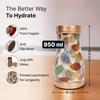Pure Copper Water Bottle 950ml | With Copper Glass In Lid |  | Antibacterial | Elegant Design | Bedside & Kitchen Use | Gift Option